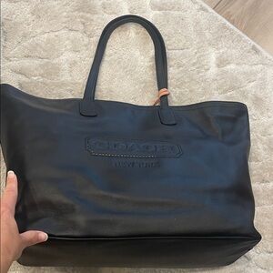 New vintage Coach Midnight Black Leather Tote